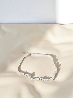 Колье Крошка блеск, радужное в серебре, 40 см