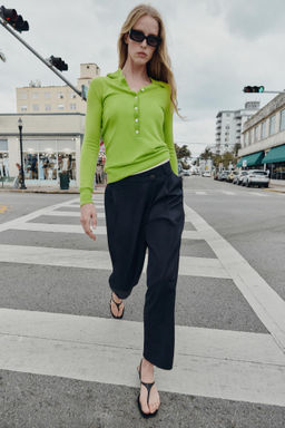 CROPPED TROUSERS WITH WRAP WAIST