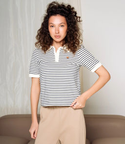 Футболка #КТ1002 (3), тёмно-синий, молочный