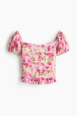 Top off-the-shoulder fruncido