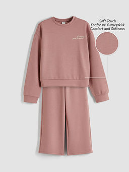 Bisiklet Yaka K?z ?ocuk Soft Touch Sweatshirt ve E?ofman Alt?