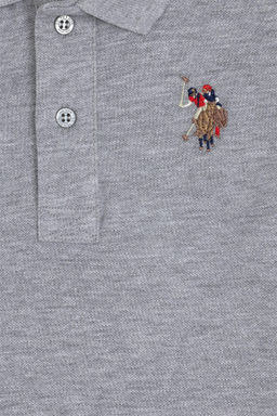 Серая меланжевая базовая футболка для мальчиков - U.s. polo assn фото 3