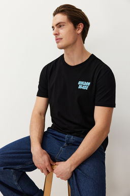 Siyah Regular/Normal Kesim Nak?sl? %100 Pamuklu T-Shirt TMNSS24TS00189 - Trendyolmilla фото 3
