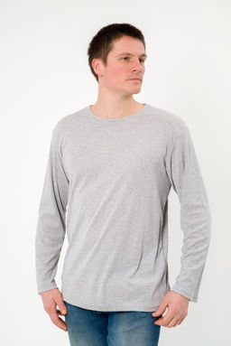 Лонгслив мужской из рибаны Серый меланж