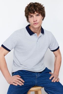 TRENDYOL MAN Gri Regular/Normal Kesim K?sa Kollu Polo Yaka T-shirt TMNSS20PO0141 - Trendyolmilla фото 2