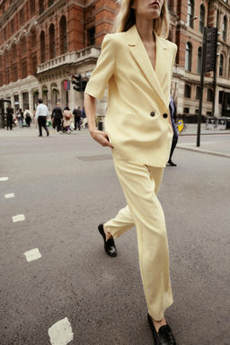 TEXTURED STRAIGHT-LEG TROUSERS - Zara фото 4
