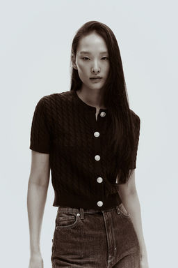 Cardigan en punto trenzado - H&m фото 2