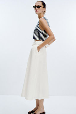 BELTED LINEN BLEND LONG DRESS - Zara фото 7