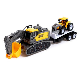 Экскаватор инерционный Стройка, с прицепом и трактором, МИКС - Simaland фото 5