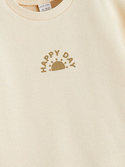 Bask?l? Erkek Bebek Sweatshirt