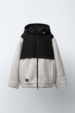 FAUX SHEARLING AND NYLON JACKET