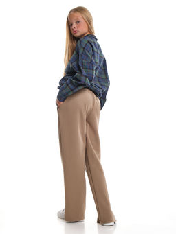 Брюки со строчкой для девочки 33-7499 хаки - Mini maxi фото 14