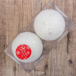 Ёлочные игрушки Снежный блеск, шары новогодние, d=9 см, набор 2 шт., белый - Зимнее волшебство фото 2