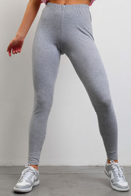 Легинсы женские из кулирки с лайкрой серый меланж макси