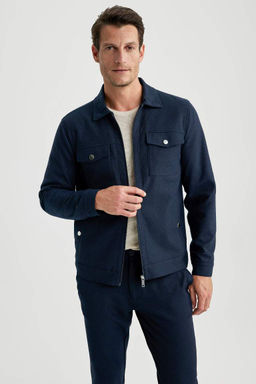 Приталенное пальто с воротником-поло - Defacto фото 4