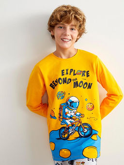 Bisiklet Yaka Erkek ?ocuk Pijama Tak?m?