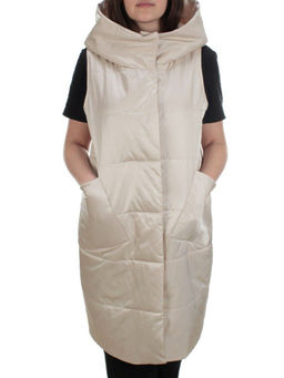 M001 BEIGE Жилет женский демисезонный (100 гр. синтепон) - Фабричный китай фото 2