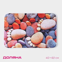 Коврик для ванной и туалета Доляна Камни следы, 40?60 см