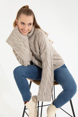 U. S. Polo Assn Женский свитер с высоким воротником из меланжевого камня - U.s. polo assn фото 14