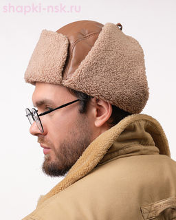 45-3-54 Ушанка мужская кожа (56-62)
