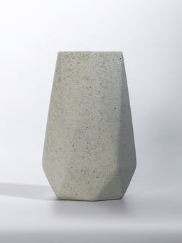 Ваза для цветов «Бэрри», грани, 18.5×11 см, d=7.5 см, керамика, белая