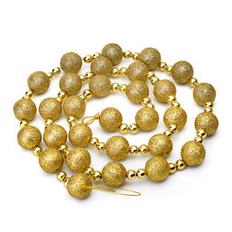 Новогоднее украшение "Бусы" шарики 120см (золото)
