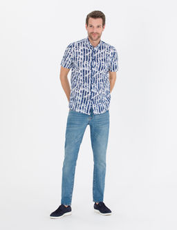 Lacivert Regular Fit K_sa Kollu G_mlek