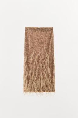 SEQUINNED FEATHER SKIRT - Zara фото 8