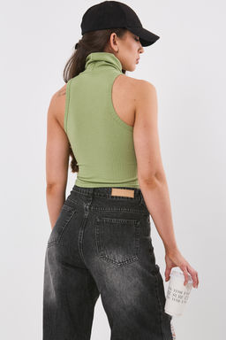 Топ трикотажный шалфей