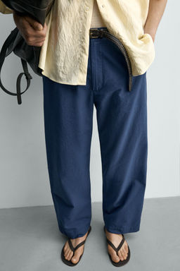 PANTAL?N WIDE FIT PLIEGUES / Azul - Zara фото 5