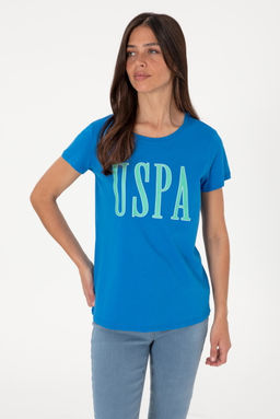Kad_n Kobalt Mavi Bisiklet Yaka Ti__rt Sepette S_rpriz _ndirim - U.s. polo assn фото 3