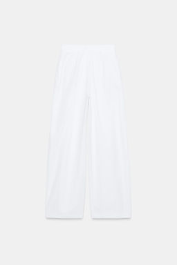 PANTAL?N POPEL?N PINZAS / Blanco - Zara фото 7