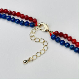 Колье двойное из Лазурита и Сердолика 38 см +