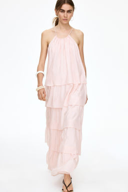 Vestido escalonado de volantes con tirantes finos - H&m фото 2