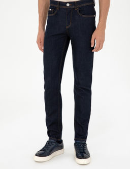 Джинсовые брюки узкого кроя темно-синего цвета - Cacharel фото 2