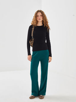 Bisiklet Yaka Dokulu Kad?n Triko Kazak