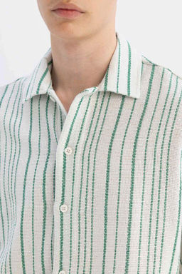 Рубашка в полоску с коротким рукавом Relax Fit - Defacto фото 5