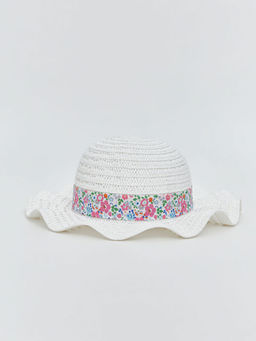 ?i?ek Desenli K?z ?ocuk Has?r ?apka