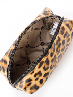LACCOMA косметичка Гретта-леопард рыжый эко кожа хлопок  фото 6