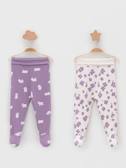 К 400220-2уп/молочный Н085.2,фиолетовый Н052.2 набор ползунки яс