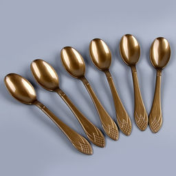 Цена за 4 шт. Ложки пластиковые, в наборе 6 шт., цвет золото