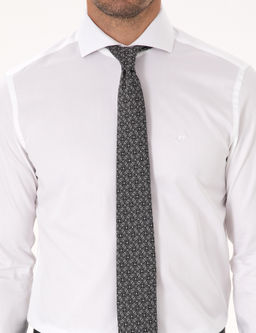 Beyaz Slim Fit %100 Pamuk Tam _talyan Yaka Klasik G_mlek - Cacharel фото 6