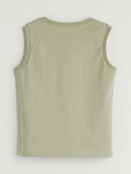 Bisiklet Yaka Bask?l? Erkek ?ocuk Atlet