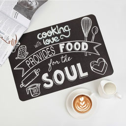 Цена за 12 шт. Салфетка сервировочная на стол Кулинария, 4227 см, цвет чёрный