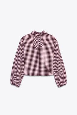 GINGHAM POPLIN SHIRT - Zara фото 8