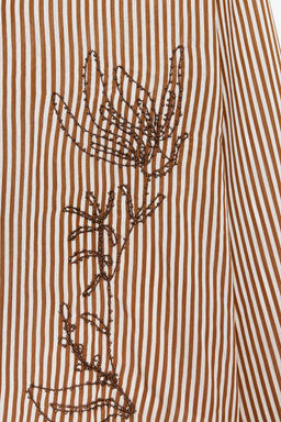 STRIPED EMBROIDERED BEADED SHIRT - Zara фото 8