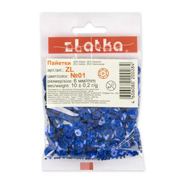 Пайетки Zlatka россыпью ZL 6 мм 5 х 10 г №09 красный  фото 3