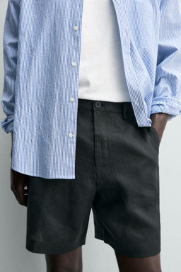 BERMUDA REGULAR FIT 100% LINO / Negro - Zara фото 5