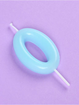 Цена за 3 шт. Свеча в торт «Цифра 0», светящаяся голубая, 9 см