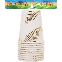 Стакан бумажный 0,2л в наборе 10 шт "Золотые листья"